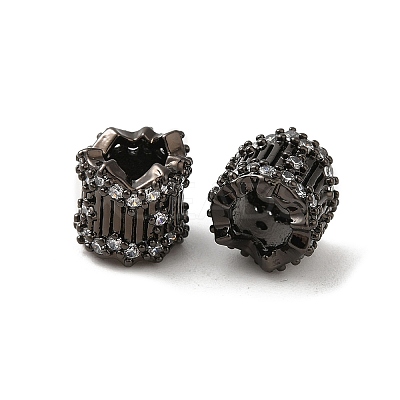 Rack Plating Brass Micro Pave Cubic Zirconia European Beads KK-Q795-03B-1