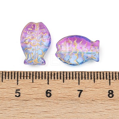 Electroplate and Golden Metal Enlaced Glass Beads EGLA-T029-01B-1