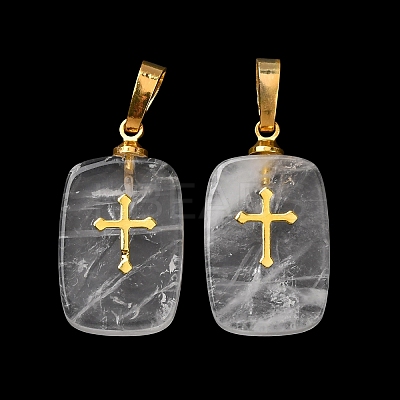 Natural Quartz Crystal Pendants G-G461-06G-05-1