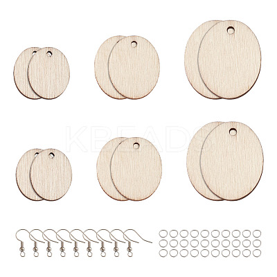 DIY Unfinished Wooden Pendant Earring Making Kits DIY-YS0001-17-1
