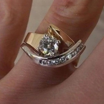 Brass Micro Pave Clear Cubic Zirconia Finger Rings FS-WG8456F-02-1