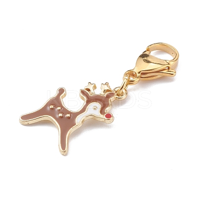 Christmas Theme Alloy Enamel Pendants HJEW-JM00427-01-1