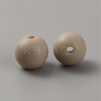 Acrylic Frosted Round Beads FACR-WH0001-06A-06-1
