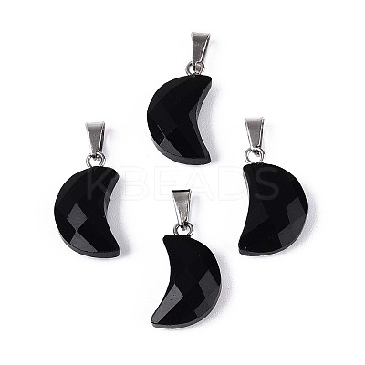 Natural Obsidian Pendants G-N349-02A-P-1