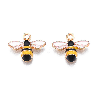 Light Gold Plated Alloy Enamel Pendants LS-X-ENAM-R136-49-1