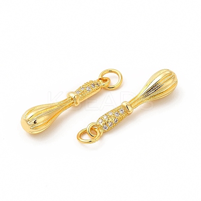 Rack Plating Brass Micro Pave Cubic Zirconia Pendants KK-I699-08G-1