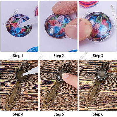 DIY Blank Dome Hamsa Hand Bookmark Making Kit DIY-SC0021-03-1
