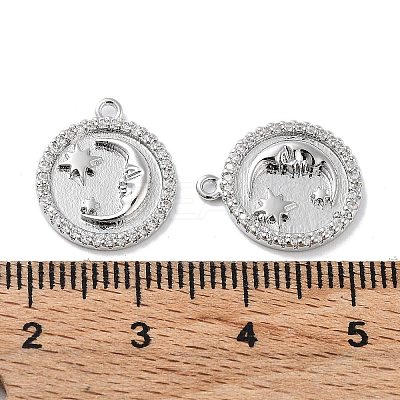 Brass Micro Pave Clear Cubic Zirconia Pendants KK-F871-30P-1