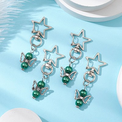 Angel Glass Pearl Pendant Decoration HJEW-JM02597-02-1