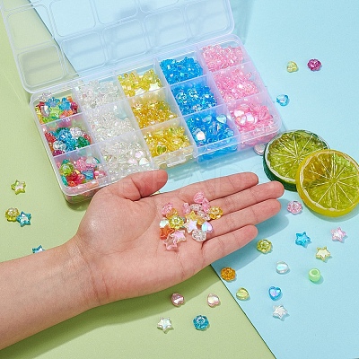 600Pcs 15 Styles Transparent Acrylic Beads TACR-YW0001-36-1