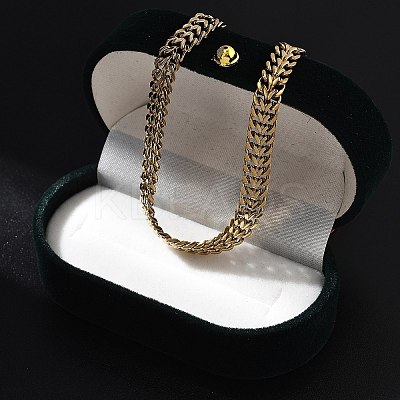 Ion Plating(IP) 304 Stainless Steel Wheat Chain Necklaces for Women NJEW-U019-01G-1