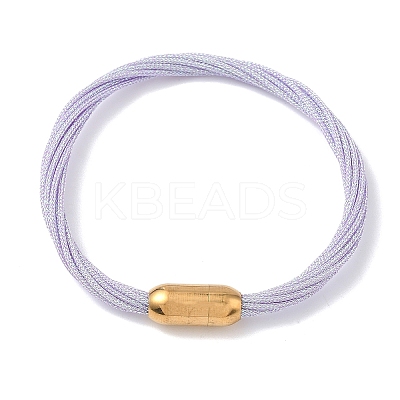 304 Stainless Steel with Polyester Metallic Cord Bracelets for Women BJEW-Z145-01G-27-1