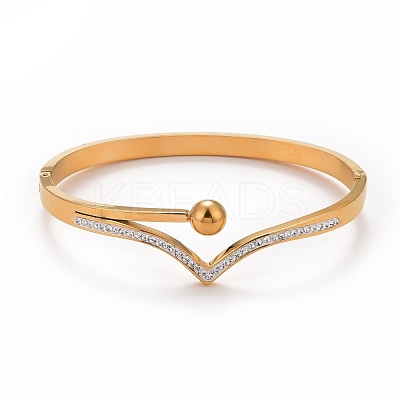 Crystal Rhinestone Wave Hinged Bangle BJEW-G648-04G-1
