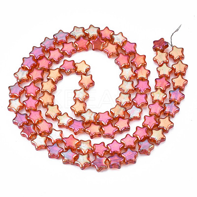Electroplate Glass Beads Strands EGLA-N008-008-1