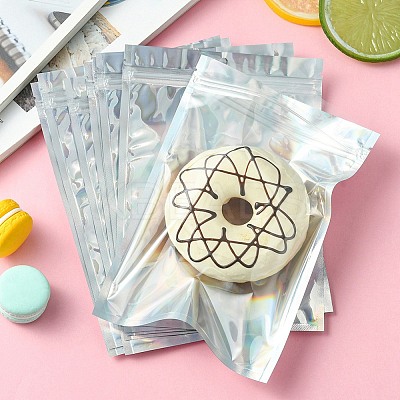 Rectangle Zip Top Plastic Glitter Holographic Bags OPP-YW0001-03D-1
