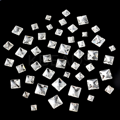 75Pcs 5 Styles Square Shape Sew on Rhinestone GLAA-GA0001-60A-1