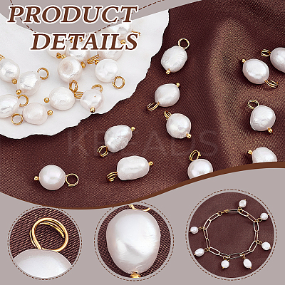 24Pcs Natural Cultured Freshwater Pearl Pendants PALLOY-PH01726-1