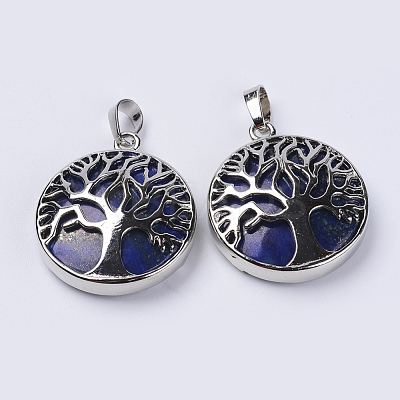 Natural Lapis Lazuli Pendants G-P350-D06-1