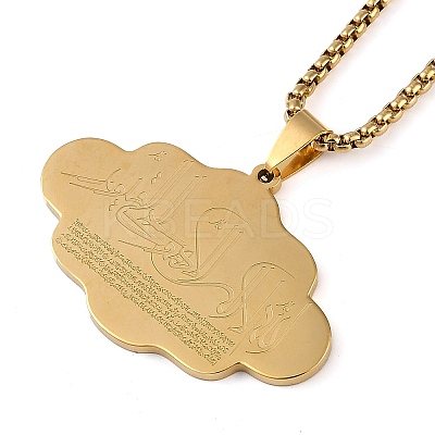 201 Stainless Steel Arabic Elements Cloud Pendant Box Chain Necklaces LS-NJEW-D089-03G-1