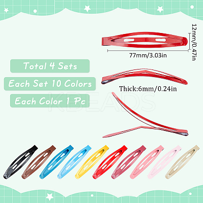 4 Sets Iron Snap Hair Clips AJEW-SC0003-37B-01-1