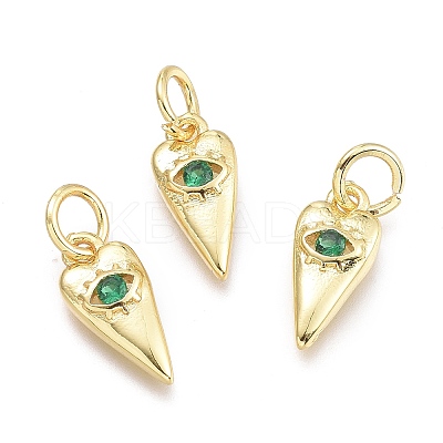 Brass Micro Pave Cubic Zirconia Pendants KK-P187-15B-G-1