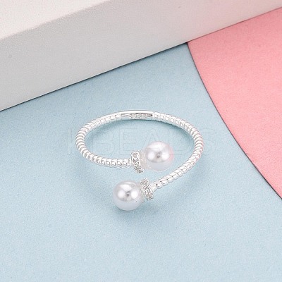 925 Sterling Silver Micro Pave Clear Cubic Zirconia Open Cuff Rings for Women STER-N016-140S-1