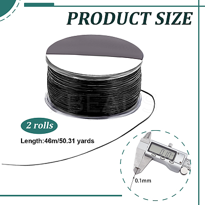 2 Rolls Nylon Beading Threads NWIR-PH0002-38A-1