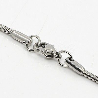 Non-Tarnish 304 Stainless Steel Snake Chain Necklaces NJEW-F027-16-2mm-B-1