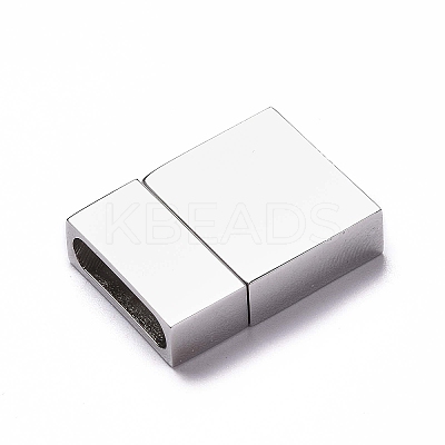 Tarnish Resistant 304 Stainless Steel Magnetic Clasps with Glue-in Ends STAS-M307-02P-01-1