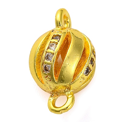 Brass Micro Pave Clear Cubic Zirconia Connector Charms KK-A230-06D-G-1