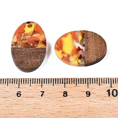 Transparent Resin and Walnut Wood Pendants RESI-T057-04M-1