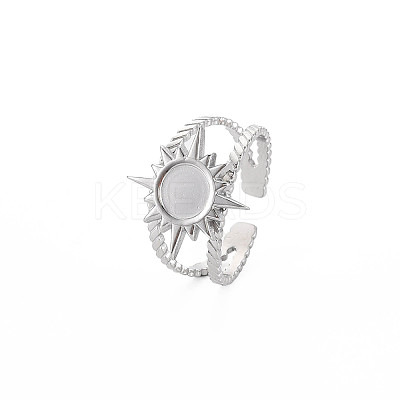 201 Stainless Steel Open Cuff Finger Ring Enamel Settings LS-X-STAS-S119-159A-P-1