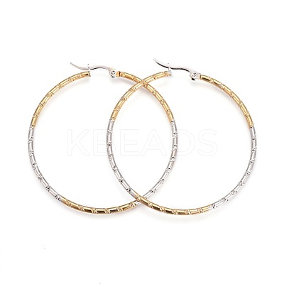 304 Stainless Steel Big Hoop Earrings EJEW-F188-14GP-1