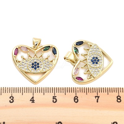 Brass Pave Cubic Zirconia Pendants KK-U009-04A-G-1