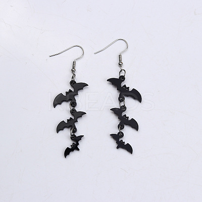 Halloween Bat Acrylic Dangle Earrings FS-WG3D7A4-01-1