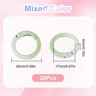 20Pcs Spray Painted Alloy Spring Gate Rings FIND-SC0013-18-1