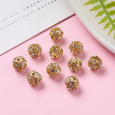 Brass Rhinestone Beads RB-H034-17-1-1