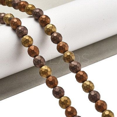 PVD Vacuum Plating Non-magnetic Synthetic Hematite Beads Strands G-F682-01A-1