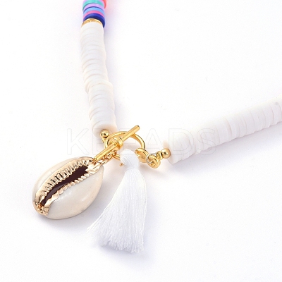 Handmade Polymer Clay Heishi Beads Necklaces NJEW-JN02721-01-1