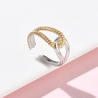 304 Stainless Steel Cuff Open Rings RJEW-Z121-02GP-09-1