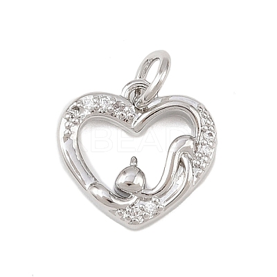 Brass Micro Pave Cubic Zirconia Pendants KK-P339-06P-1