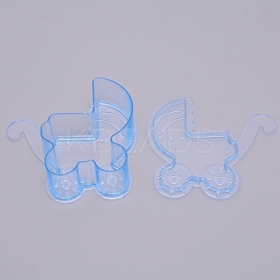 Baby Carriage Shaped Transparent Plastic Candy Boxes LS-CON-WH0080-52A-1