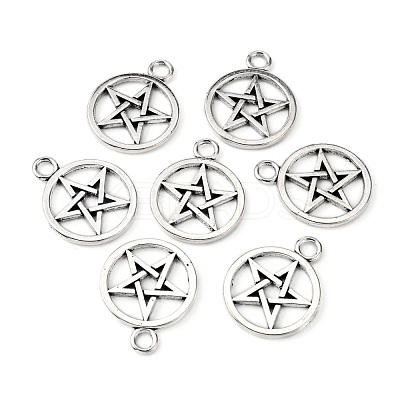 Tibetan Style Alloy Pentagram Pendants PALLOY-2739-AS-LF-1