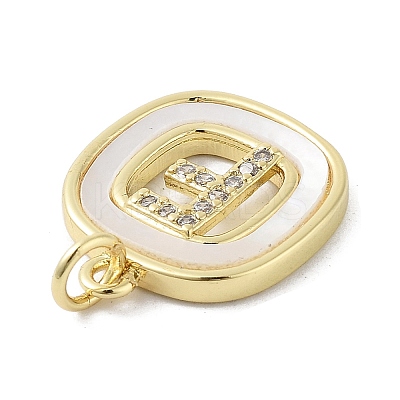 Rack Plating Brass Micro Pave Clear Cubic Zirconia Pendants KK-E102-33G-F-1
