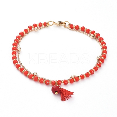 Multi-Strand Bracelets BJEW-JB04936-01-1