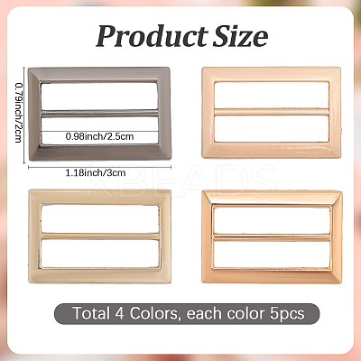 20Pcs 4 Colors Alloy Belt Buckles FIND-CL0001-36B-1