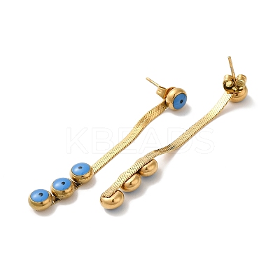 Ion Plating(IP) 304 Stainless Steel Chains Dangle Stud Earrings STAS-D089-02G-1