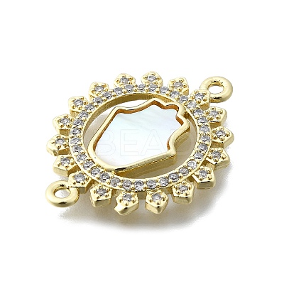 Hamsa Hand Connector Charms KK-V010-02G-03-1