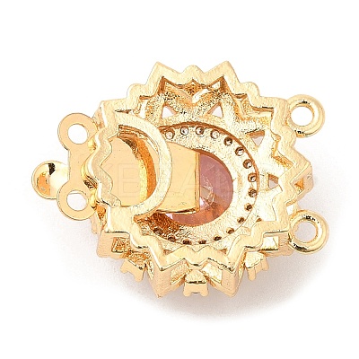 Brass Micro Pave Clear Cubic Zirconia Box Clasps LS-KK-E052-01C-G02-1