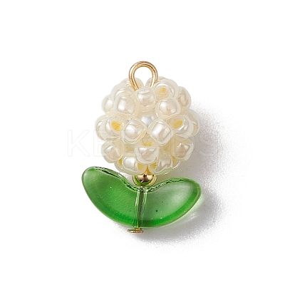 Glass Seed Beads Pendants PALLOY-MZ00592-01-1